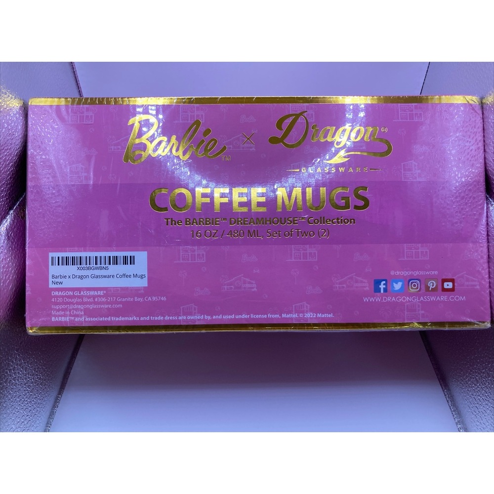 Barbie Dream House x Dragon Coffee Mugs 60th Anniversary Collection 16oz.